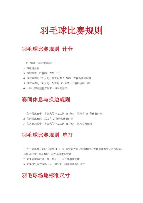 羽毛球比赛规则百科